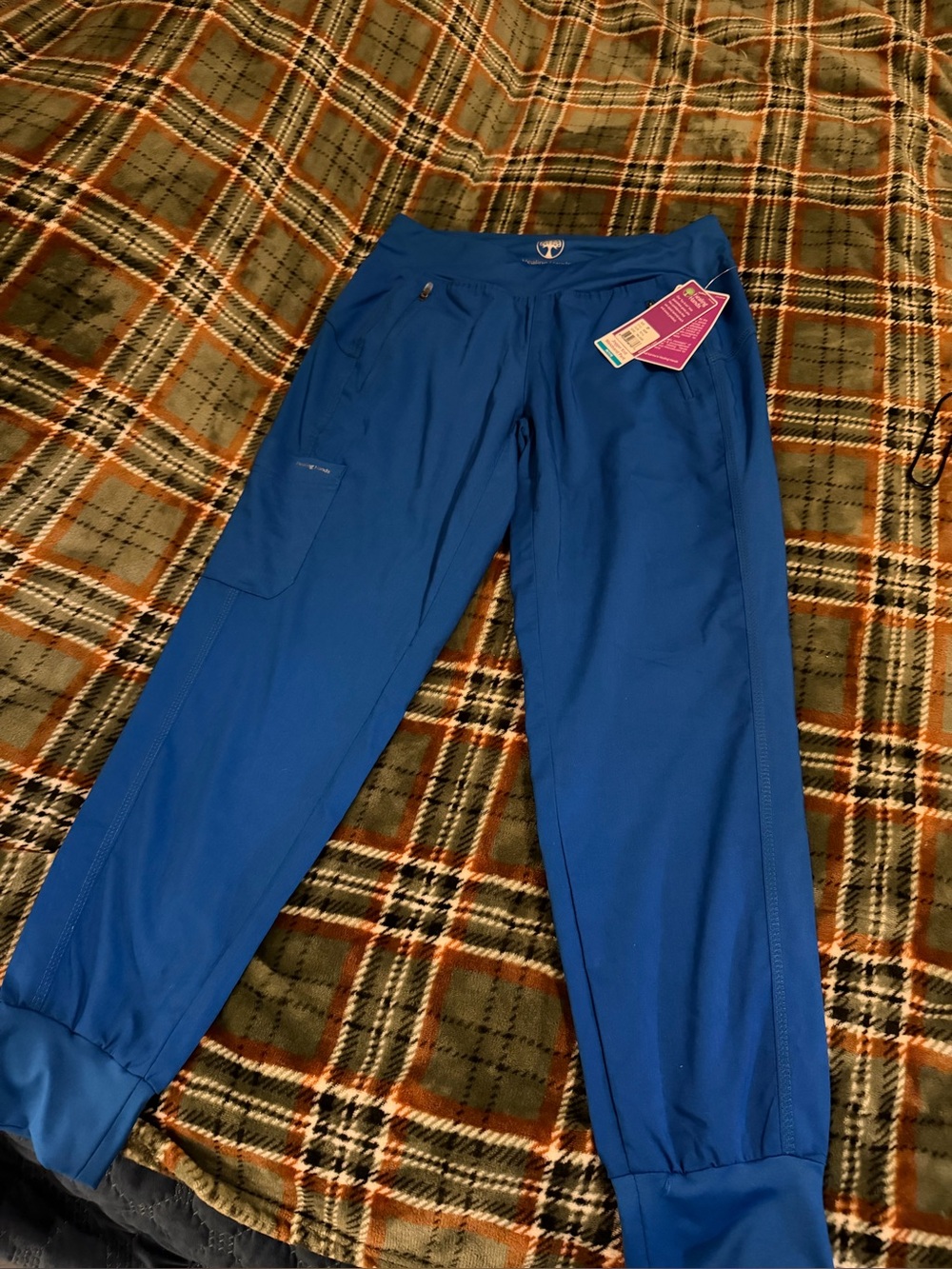 Healing hands royal blue scrub pants size small petite